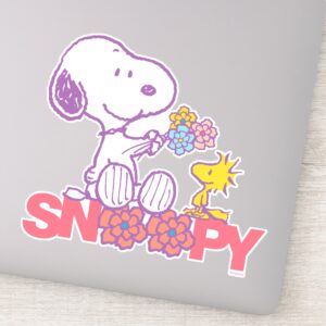 Peanuts___Snoopy_&_Woodstock_Flowers_Sticker_9 Peanuts Snoopy Woodstock Flowers Sticker