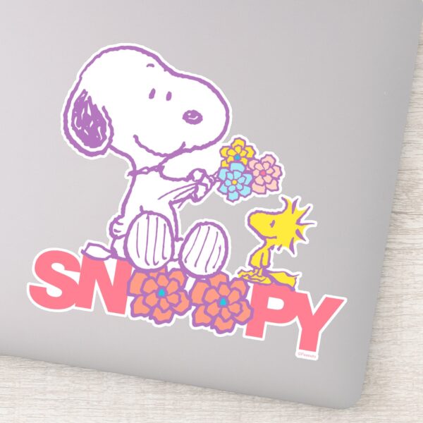 Peanuts___Snoopy_&_Woodstock_Flowers_Sticker_9 Peanuts Snoopy Woodstock Flowers Sticker