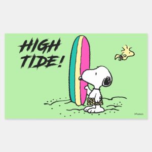 Peanuts Snoopy Woodstock High Tide Rectangular Sticker