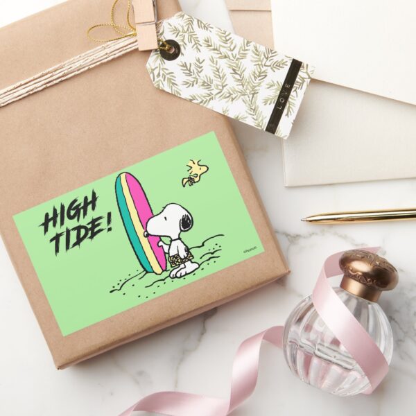 Peanuts___Snoopy_&_Woodstock_High_Tide_Rectangular_Sticker_5 Peanuts Snoopy Woodstock High Tide Rectangular Sticker