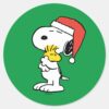 Peanuts___Snoopy_&_Woodstock_Holiday_Hugs_Classic_Round_Sticker_1 Peanuts Snoopy Woodstock Holiday Hugs Classic Round Sticker