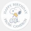 Peanuts___Snoopy_&_Woodstock_Hug___Happy_Birthday_Classic_Round_Sticker_1 Peanuts Snoopy Woodstock Hug Happy Birthday Classic Round Sticker