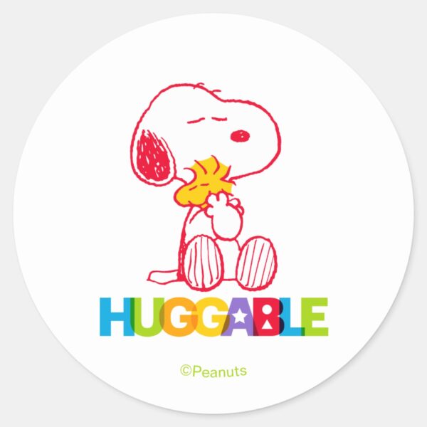 Peanuts___Snoopy_&_Woodstock_Huggable_Classic_Round_Sticker_1 Peanuts Snoopy Woodstock Huggable Classic Round Sticker