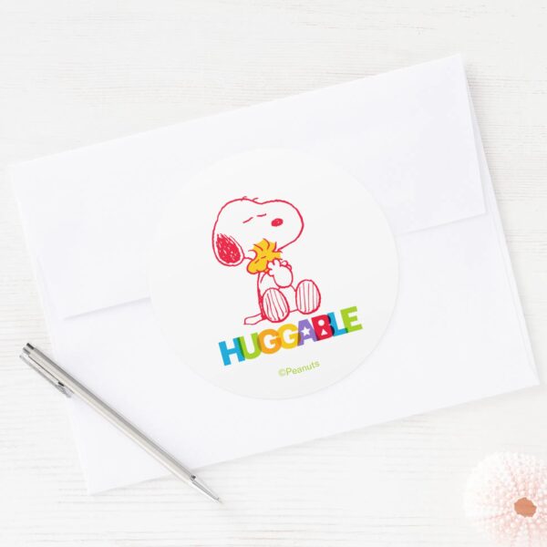 Peanuts___Snoopy_&_Woodstock_Huggable_Classic_Round_Sticker_3 Peanuts Snoopy Woodstock Huggable Classic Round Sticker