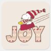 Peanuts Snoopy Woodstock Joy Sled Ride Square Sticker