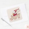 Peanuts Snoopy Woodstock Joy Sled Ride Square Sticker