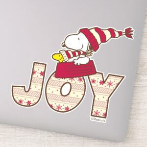 Peanuts Snoopy Woodstock Joy Sled Ride Sticker