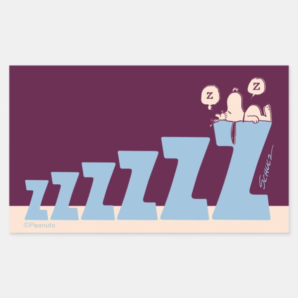 Peanuts___Snoopy_&_Woodstock_Nap_Rectangular_Sticker_1 Peanuts Snoopy Woodstock Nap Rectangular Sticker