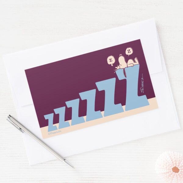 Peanuts___Snoopy_&_Woodstock_Nap_Rectangular_Sticker_3 Peanuts Snoopy Woodstock Nap Rectangular Sticker