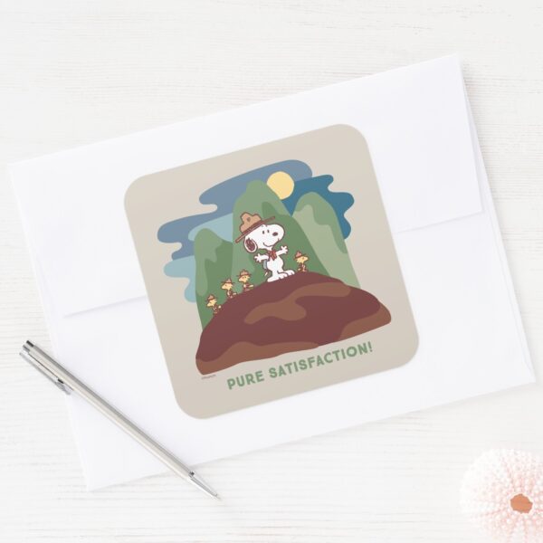 Peanuts___Snoopy_&_Woodstock_Pure_Satisfaction_Square_Sticker_3 Peanuts Snoopy Woodstock Pure Satisfaction Square Sticker