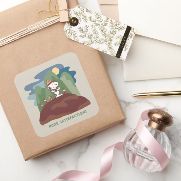 Peanuts___Snoopy_&_Woodstock_Pure_Satisfaction_Square_Sticker_5 Peanuts Snoopy Woodstock Pure Satisfaction Square Sticker