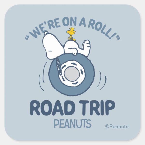 Peanuts___Snoopy_&_Woodstock_Road_Trip_Square_Sticker_1 Peanuts Snoopy Woodstock Road Trip Square Sticker