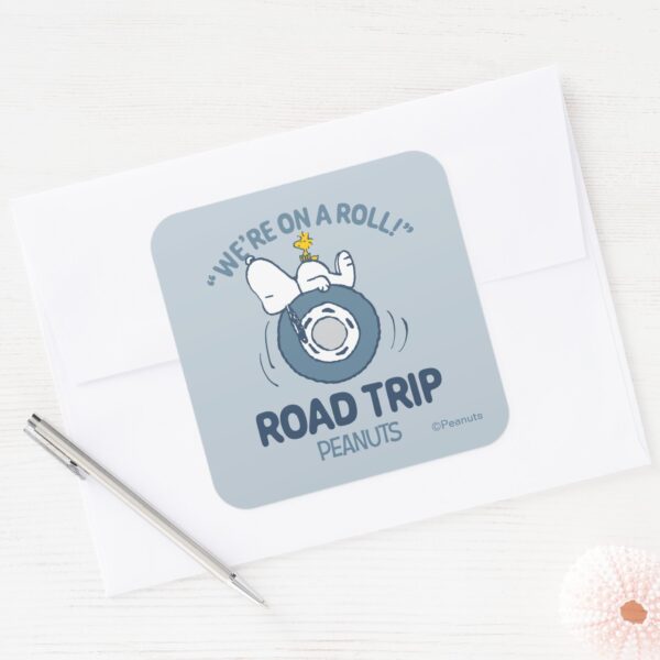 Peanuts___Snoopy_&_Woodstock_Road_Trip_Square_Sticker_3 Peanuts Snoopy Woodstock Road Trip Square Sticker