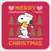 Peanuts___Snoopy_&_Woodstock_Santa_Claus_Hug_Square_Sticker_1 Peanuts Snoopy Woodstock Santa Claus Hug Square Sticker