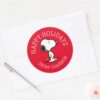 Peanuts___Snoopy___Happy_Holidays_Classic_Round_Sticker_3 Peanuts Snoopy Happy Holidays Classic Round Sticker