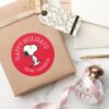 Peanuts___Snoopy___Happy_Holidays_Classic_Round_Sticker_5 Peanuts Snoopy Happy Holidays Classic Round Sticker