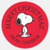 Peanuts___Snoopy___Merry_Christmas_Classic_Round_Sticker_1 Peanuts Snoopy Merry Christmas Classic Round Sticker