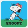 Peanuts___Snoopy_at_Bat_Square_Sticker_1 Peanuts Snoopy At Bat Square Sticker