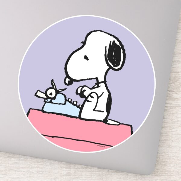 Peanuts___Snoopy_at_the_Typewriter_Sticker_9 Peanuts Snoopy At The Typewriter Sticker