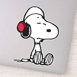 Peanuts Snoopy In Headsets Sticker