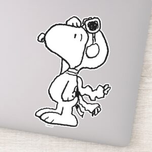 Peanuts Snoopy The Flying Ace BW Sticker