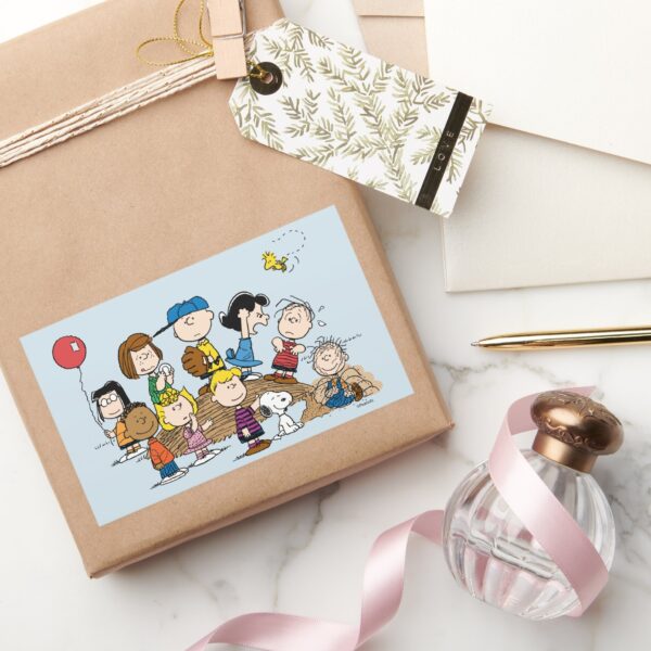 Peanuts___The_Gang_at_the_Pitcher's_Mound_Rectangular_Sticker_5 Peanuts The Gang At The Pitchers Mound Rectangular Sticker