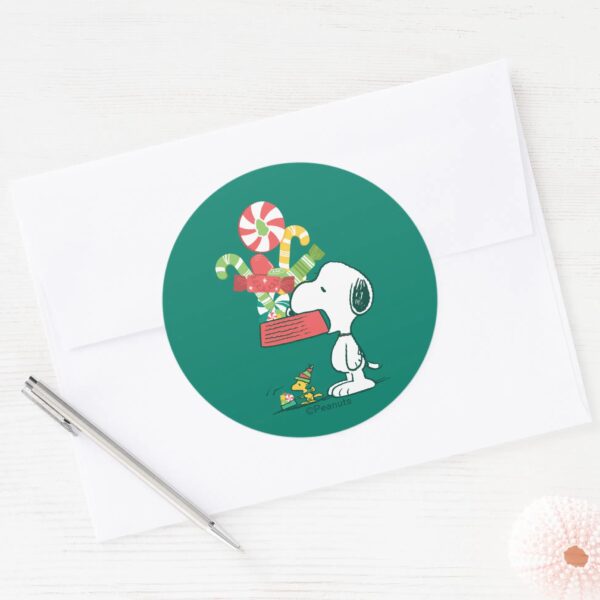 Peanuts___The_More_The_Merrier_Classic_Round_Sticker_3 Peanuts The More The Merrier Classic Round Sticker