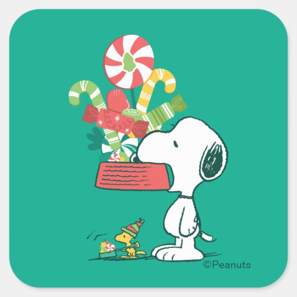 Peanuts___The_More_The_Merrier_Square_Sticker_1 Peanuts The More The Merrier Square Sticker