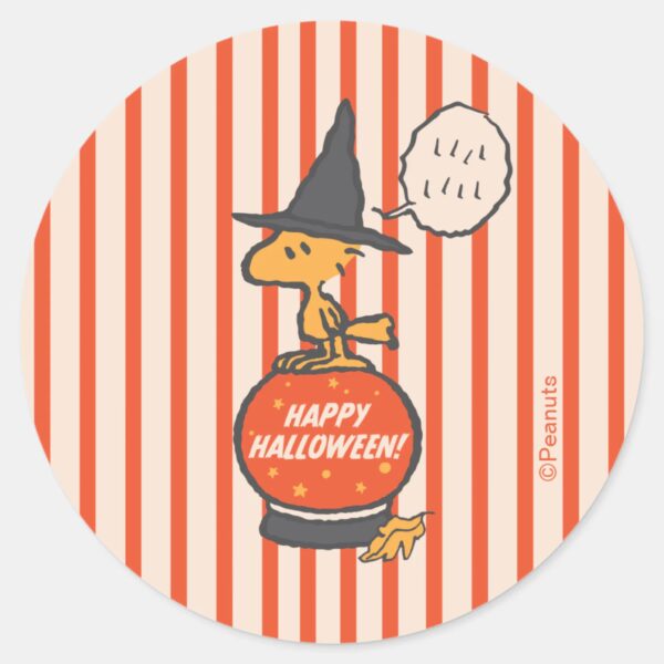 Peanuts___Vintage_Woodstock_Witch_Stripes_Classic_Round_Sticker_1 Peanuts Vintage Woodstock Witch Stripes Classic Round Sticker