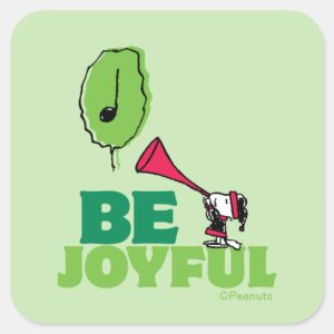 Peanuts Woodstock Be Joyful Square Sticker