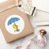 Peanuts___Woodstock_Blue_Umbrella_Classic_Round_Sticker_5 Peanuts Woodstock Blue Umbrella Classic Round Sticker