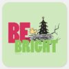 Peanuts___Woodstock_Christmas_Be_Bright_Square_Sticker_1 Peanuts Woodstock Christmas Be Bright Square Sticker