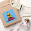 Peanuts___Woodstock_Snoopy_Dish_Sail_Boat_Square_Sticker_5 Peanuts Woodstock Snoopy Dish Sail Boat Square Sticker