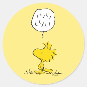 Peanuts Woodstock Speaks Classic Round Sticker