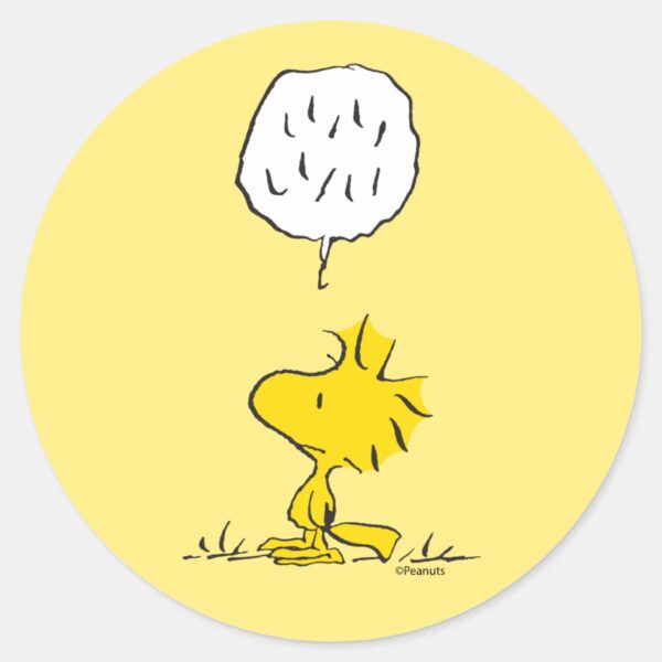 Peanuts___Woodstock_Speaks_Classic_Round_Sticker_1 Peanuts Woodstock Speaks Classic Round Sticker
