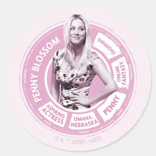 Penny_Blossom_Info_Graphic_Classic_Round_Sticker_1 Penny Blossom Info Graphic Classic Round Sticker
