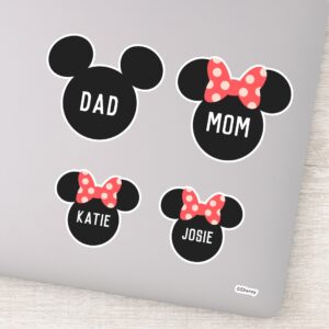 Personalized Mickey Minnie Family Of 4 Girls Sticker