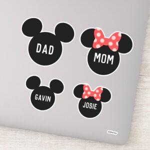 Personalized Mickey Minnie Family Of 4 Sticker