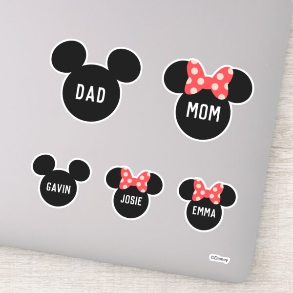 Personalized_Mickey_&_Minnie_Family_of_5_Sticker_1 Personalized Mickey Minnie Family Of 5 Sticker