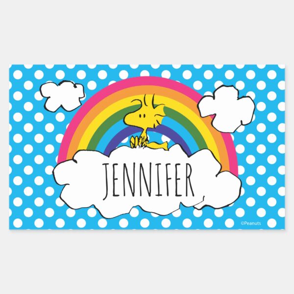 Personalized_Peanuts_Woodstock___Add_Your_Name_Rectangular_Sticker_1 Personalized Peanuts Woodstock Add Your Name Rectangular Sticker
