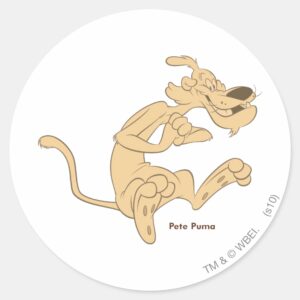 Pete Puma Excited Classic Round Sticker