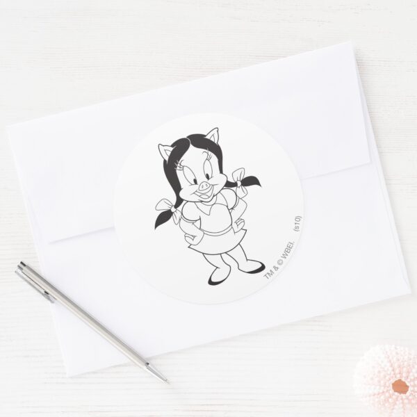 Petunia_Posing_Classic_Round_Sticker_3 Petunia Posing Classic Round Sticker