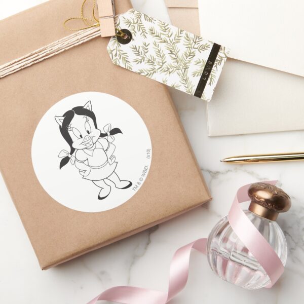 Petunia_Posing_Classic_Round_Sticker_5 Petunia Posing Classic Round Sticker