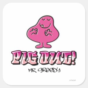 Pig Out Square Sticker