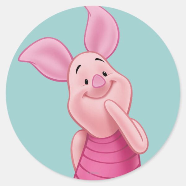 Piglet_5_classic_round_sticker_1 Piglet 5 Classic Round Sticker