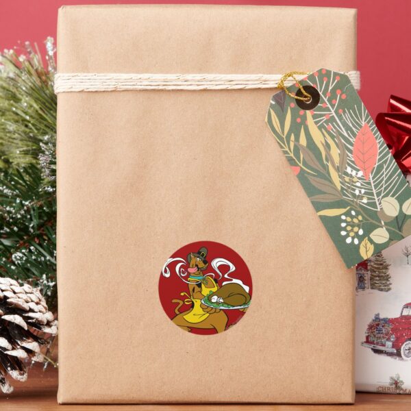 Pilgrim_Scooby-Doo_With_Turkey_Classic_Round_Sticker_6 Pilgrim Scooby Doo With Turkey Classic Round Sticker