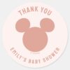 Pink_Minnie_Mouse_Confetti_Baby_Shower_Classic_Round_Sticker_2 Pink Minnie Mouse Confetti Baby Shower Classic Round Sticker