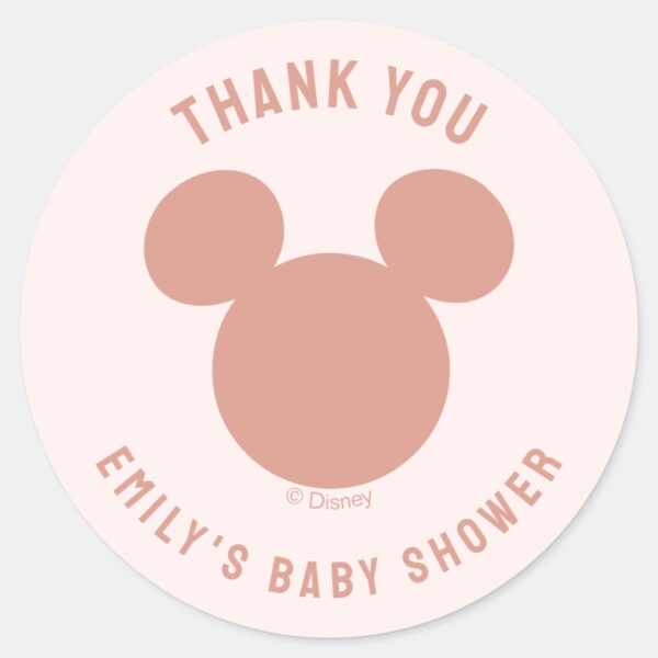 Pink_Minnie_Mouse_Confetti_Baby_Shower_Classic_Round_Sticker_2 Pink Minnie Mouse Confetti Baby Shower Classic Round Sticker