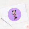 Pink_Minnie___Cute_Pose_Classic_Round_Sticker_3 Pink Minnie Cute Pose Classic Round Sticker