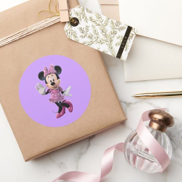 Pink_Minnie___Cute_Pose_Classic_Round_Sticker_5 Pink Minnie Cute Pose Classic Round Sticker